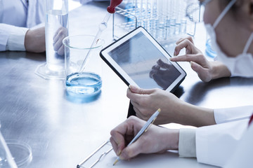 People who are working in the laboratory