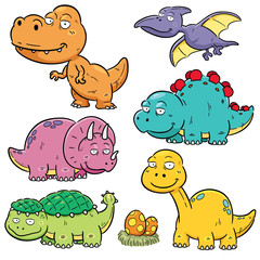 Vector illustration of Dinosaurs cartoon characters