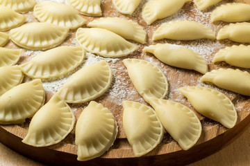 Uncooked homemade dumplings