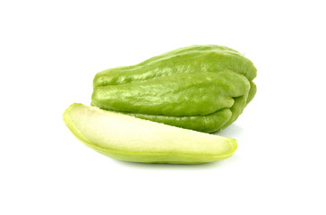 fresh Chayote on white background