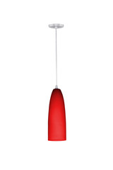 Red hanging lamp.