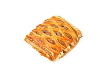 sweet taro pie on white background