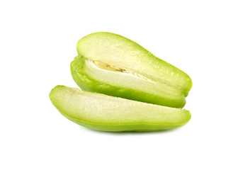 fresh Chayote on white background