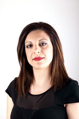 Studio shot of a woman on white background