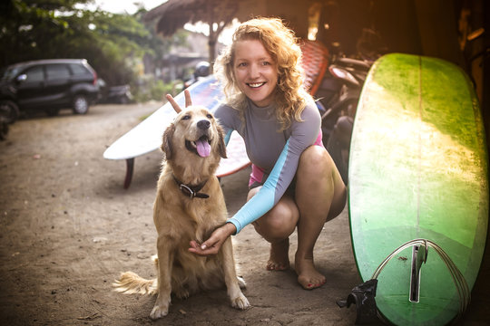 Young Woman Surfer Girl