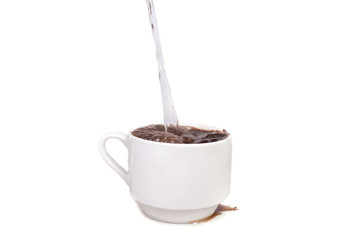 filled with water and poured hot chocolate drink