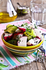 Salad of radish and cucumber