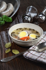 Delicious sour-rye soup