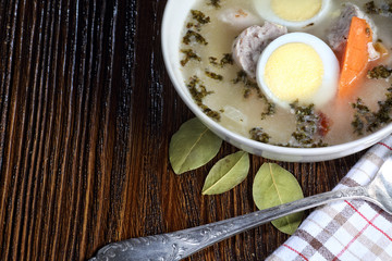 Traditional white borscht