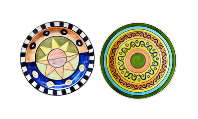 Ceramic plate isolated on a white background.