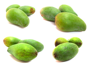 green mango isolated on white background