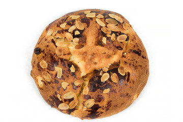 Fototapeta premium Typical homemade czech Easter Cake With Almonds on white