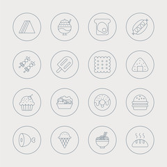food line icon set
