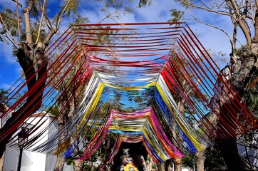 Foto op Plexiglas Brightly decorated street in Icod de Los Vinos, Tenerife © r_andrei