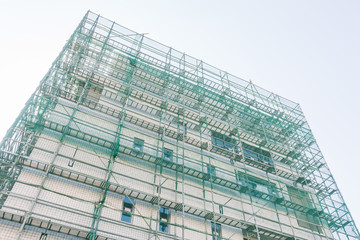 建築現場の足場 Footing of the apartment construction