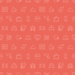 hotel line icon pattern set