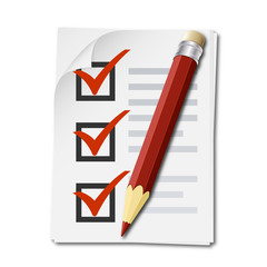 Vector checklist with pencil icon