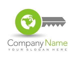 key world globe logo image vector
