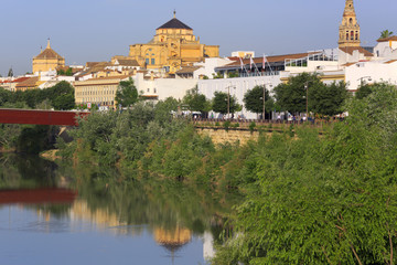 Fototapeta na wymiar Cathedral Mezquita, Guadalquivir river, Cordoba, Andalusia