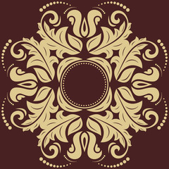 Damask  Pattern. Orient Golden Ornament