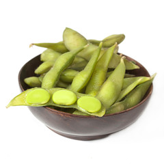 edamame nibbles, boiled green soy beans