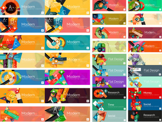 Mega collection of flat web infographic concepts and banners