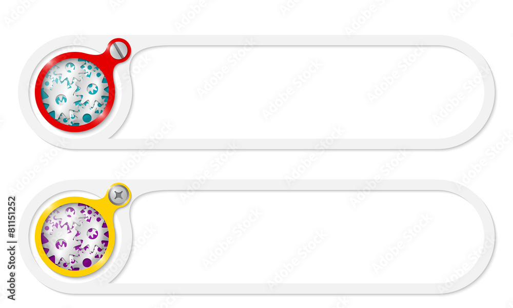 Poster vector buttons for your text and cogwheels