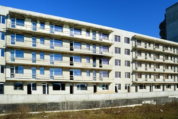 Fototapeta premium The unfinished residential building construction in Pasilaiciai