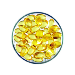 Oval shape of soft gelatin capsule medicine.