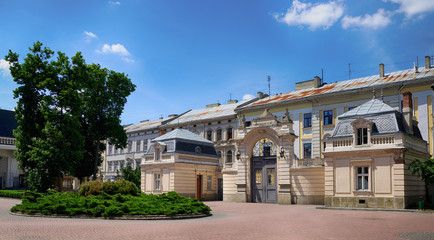 Fototapeta na wymiar Potocki Palace in Lviv, Ukrainian. Currently - Lviv National Art