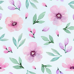 Watercolor seamless floral pattern