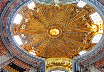 Fototapeta na wymiar Rome interior in church saint Andrea al Quirinale