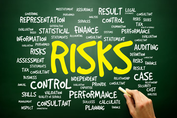 RISKS word cloud, business concept