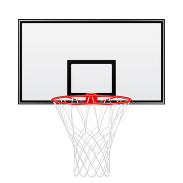 Black And Red Basketball Backboard Isolated On White Background