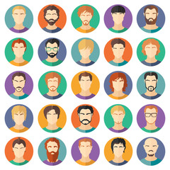 Vector set of stylish guys in modern flat design