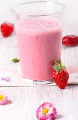 fresh delicious strawberry smoothie