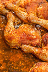 Fried chicken drumsticks.