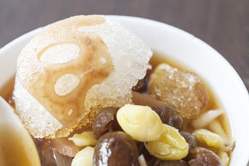 Ice dessert with Fresh fruits