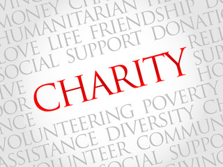 Charity word cloud concept