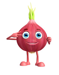 Onion character with win pose