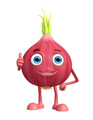 Onion character with thunbs up pose