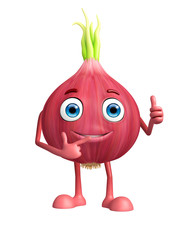 Onion character with pointing pose