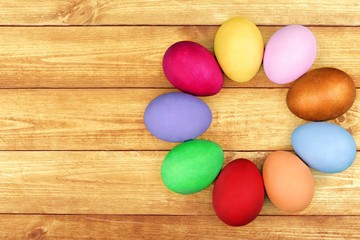 Egg. Multi color eggs isolated on white