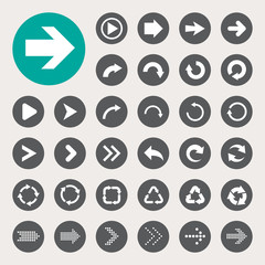 Basic arrow sign icons set