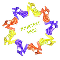 Fototapeta premium vector illustration of colorful sandals
