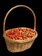 Fototapeta na wymiar basket of strawberries isolate