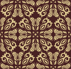 Geometric Abstract Seamless  Golden Pattern