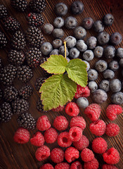 raspberries and blackberry blueberries