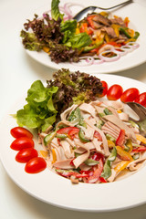 Cold salad with pork