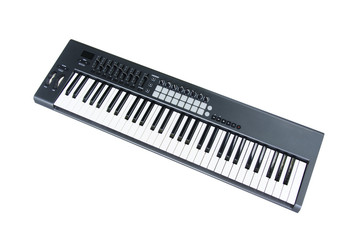 Fototapeta premium Synthesizer keyboard on white background